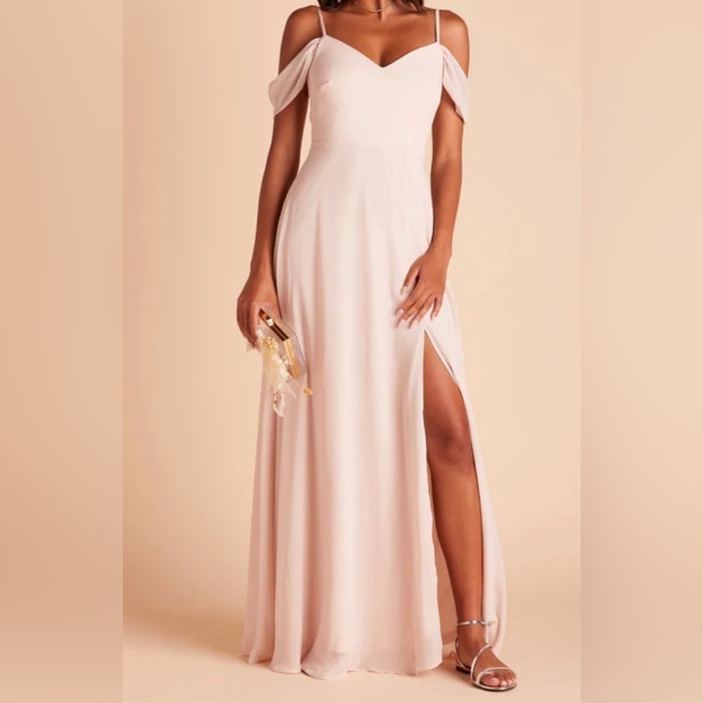 Birdy gray Devin chiffon bridesmaid dress ladies xs pale blush light pink gown